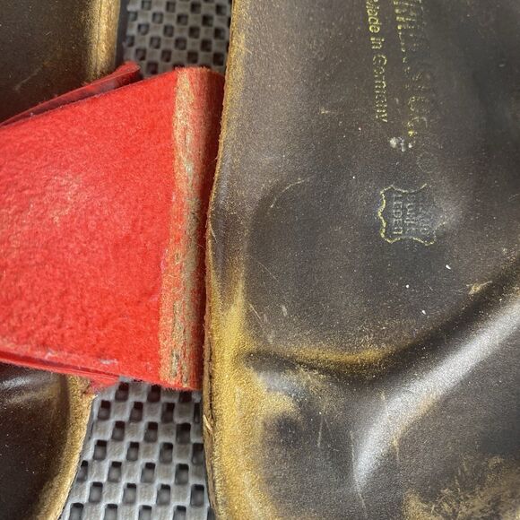 Birkenstock Madrid Sandals Womens 37 Red Buckle Slide On Casual Made In Germany - Picture 12 of 15